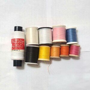 Lot of 11 Sewing Thread Spools In Assorted Colors